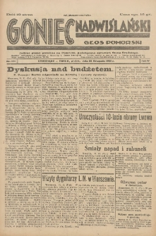 Goniec Nadwiślański: Głos Pomorski: Jedyne pismo poranne na Pomorzu, poświęcone sprawom Stanu Średniego 1928.11.23 R.4 Nr271