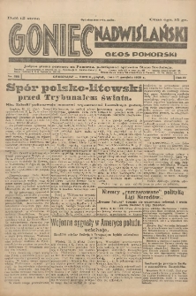 Goniec Nadwiślański: Głos Pomorski: Jedyne pismo poranne na Pomorzu, poświęcone sprawom Stanu Średniego 1928.12.14 R.4 Nr288