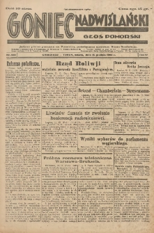 Goniec Nadwiślański: Głos Pomorski: Jedyne pismo poranne na Pomorzu, poświęcone sprawom Stanu Średniego 1928.12.15 R.4 Nr289
