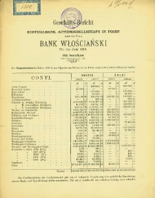 Gesch&auml;fts-Bericht der Rusticalbank, Actiengesellschaft in Posen unter der Firma Bank Włościański f&uuml;r das Jahr 1901 (XXIX.Gesch&auml;ftsjahr).