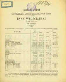 Gesch&auml;fts-Bericht der Rusticalbank, Actiengesellschaft in Posen unter der Firma Bank Włościański f&uuml;r das Jahr 1903 (XXXI.Gesch&auml;ftsjahr).