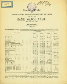 Geschäfts-Bericht der Rusticalbank, Actiengesellschaft in Posen unter der Firma Bank Włościański für das Jahr 1903 (XXXI.Geschäftsjahr).