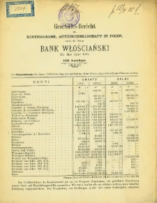 Geschäfts-Bericht der Rusticalbank, Actiengesellschaft in Posen unter der Firma Bank Włościański für das Jahr 1904 (XXXII.Geschäftsjahr).