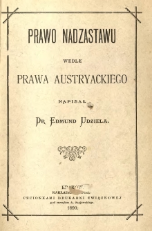 Prawo nadzastawu wedle prawa austryackiego