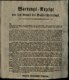 Warnungs = Anzeige von den Genauss des Wasserschierlings