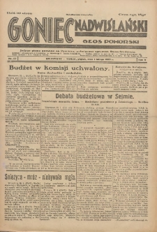 Goniec Nadwiślański: Głos Pomorski: Jedyne pismo poranne na Pomorzu, poświęcone sprawom Stanu Średniego 1929.02.01 R.5 Nr27