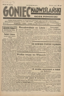 Goniec Nadwiślański: Głos Pomorski: Jedyne pismo poranne na Pomorzu, poświęcone sprawom Stanu Średniego 1929.02.14 R.5 Nr37