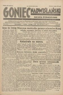 Goniec Nadwiślański: Głos Pomorski: Jedyne pismo poranne na Pomorzu, poświęcone sprawom Stanu Średniego 1929.02.20 R.5 Nr42