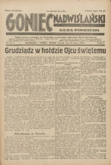 Goniec Nadwiślański: Głos Pomorski: Jedyne pismo poranne na Pomorzu, poświęcone sprawom Stanu Średniego 1929.02.26 R.5 Nr47