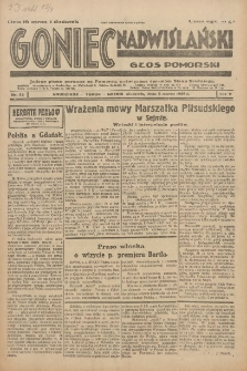 Goniec Nadwiślański: Głos Pomorski: Jedyne pismo poranne na Pomorzu, poświęcone sprawom Stanu Średniego 1929.03.03 R.5 Nr52