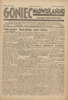 Goniec Nadwiślański: Głos Pomorski: Jedyne pismo poranne na Pomorzu, poświęcone sprawom Stanu Średniego 1929.04.20 R.5 Nr92