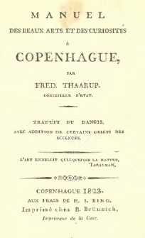 Manuel des beaux arts et des curiosit&eacute;s &agrave; Copenhague