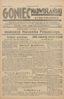 Goniec Nadwiślański: Głos Pomorski: Jedyne pismo poranne na Pomorzu, poświęcone sprawom Stanu Średniego 1929.04.09 R.5 Nr82