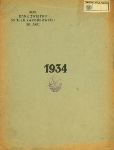 Sprawozdanie z czynności w r. 1934 (czterdziestym dziewiątym istnienia).