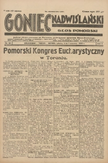 Goniec Nadwiślański: Głos Pomorski: Jedyne pismo poranne na Pomorzu, poświęcone sprawom Stanu Średniego 1929.06.01 R.5 Nr124
