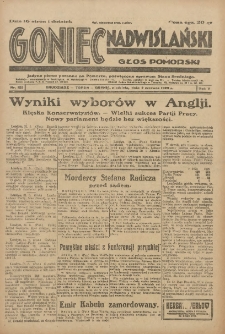 Goniec Nadwiślański: Głos Pomorski: Jedyne pismo poranne na Pomorzu, poświęcone sprawom Stanu Średniego 1929.06.02 R.5 Nr125