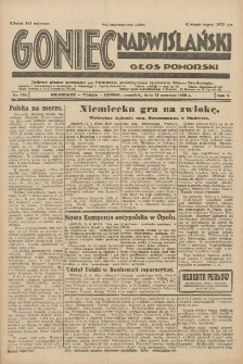 Goniec Nadwiślański: Głos Pomorski: Jedyne pismo poranne na Pomorzu, poświęcone sprawom Stanu Średniego 1929.06.13 R.5 Nr134