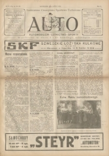 Auto: ilustrowane czasopismo sportowo-techniczne: automobilizm, lotnictwo, sporty 1923.07.15 R.2 Nr14