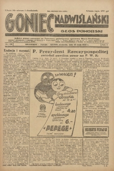 Goniec Nadwiślański: Głos Pomorski: Jedyne pismo poranne na Pomorzu, poświęcone sprawom Stanu Średniego 1929.05.26 R.5 Nr120