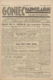Goniec Nadwiślański: Głos Pomorski: Jedyne pismo poranne na Pomorzu, poświęcone sprawom Stanu Średniego 1929.05.28 R.5 Nr121