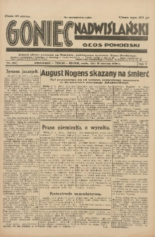 Goniec Nadwiślański: Głos Pomorski: Jedyne pismo poranne na Pomorzu, poświęcone sprawom Stanu Średniego 1929.06.19 R.5 Nr139