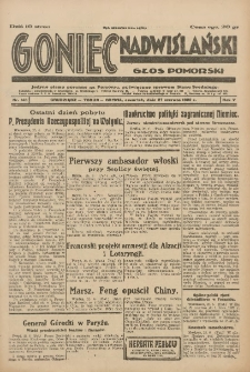 Goniec Nadwiślański: Głos Pomorski: Jedyne pismo poranne na Pomorzu, poświęcone sprawom Stanu Średniego 1929.06.27 R.5 Nr146