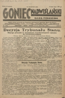 Goniec Nadwiślański: Głos Pomorski: Jedyne pismo poranne na Pomorzu, poświęcone sprawom Stanu Średniego 1929.07.02 R.5 Nr149