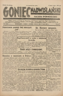 Goniec Nadwiślański: Głos Pomorski: Jedyne pismo poranne na Pomorzu, poświęcone sprawom Stanu Średniego 1929.07.09 R.5 Nr155