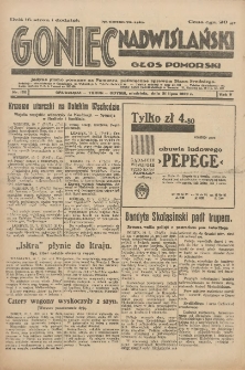 Goniec Nadwiślański: Głos Pomorski: Jedyne pismo poranne na Pomorzu, poświęcone sprawom Stanu Średniego 1929.07.21 R.5 Nr166