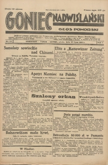 Goniec Nadwiślański: Głos Pomorski: Jedyne pismo poranne na Pomorzu, poświęcone sprawom Stanu Średniego 1929.07.27 R.5 Nr171