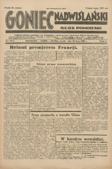 Goniec Nadwiślański: Głos Pomorski: Jedyne pismo poranne na Pomorzu, poświęcone sprawom Stanu Średniego 1929.07.29 R.5 Nr173