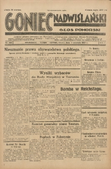 Goniec Nadwiślański: Głos Pomorski: Jedyne pismo poranne na Pomorzu, poświęcone sprawom Stanu Średniego 1929.09.03 R.5 Nr202