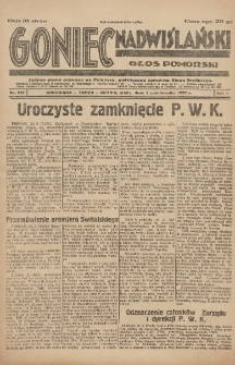 Goniec Nadwiślański: Głos Pomorski: Jedyne pismo poranne na Pomorzu, poświęcone sprawom Stanu Średniego 1929.10.02 R.5 Nr227