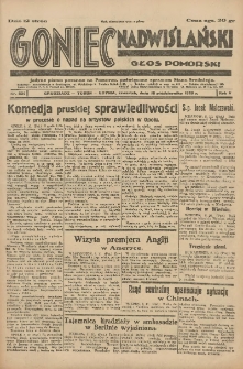 Goniec Nadwiślański: Głos Pomorski: Jedyne pismo poranne na Pomorzu, poświęcone sprawom Stanu Średniego 1929.10.10 R.5 Nr234