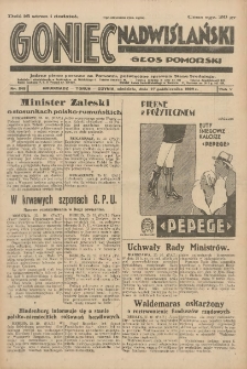Goniec Nadwiślański: Głos Pomorski: Jedyne pismo poranne na Pomorzu, poświęcone sprawom Stanu Średniego 1929.10.27 R.5 Nr249