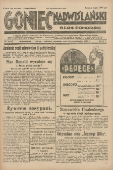 Goniec Nadwiślański: Głos Pomorski: Jedyne pismo poranne na Pomorzu, poświęcone sprawom Stanu Średniego 1929.10.20 R.5 Nr243