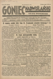Goniec Nadwiślański: Głos Pomorski: Jedyne pismo poranne na Pomorzu, poświęcone sprawom Stanu Średniego 1929.10.22 R.5 Nr244