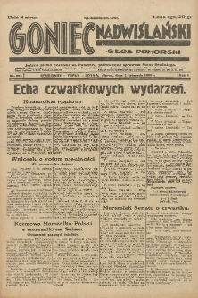 Goniec Nadwiślański: Głos Pomorski: Jedyne pismo poranne na Pomorzu, poświęcone sprawom Stanu Średniego 1929.11.05 R.5 Nr255