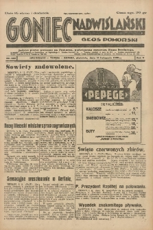 Goniec Nadwiślański: Głos Pomorski: Jedyne pismo poranne na Pomorzu, poświęcone sprawom Stanu Średniego 1929.11.10 R.5 Nr260