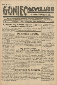 Goniec Nadwiślański: Głos Pomorski: Jedyne pismo poranne na Pomorzu, poświęcone sprawom Stanu Średniego 1929.11.13 R.5 Nr262