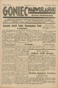 Goniec Nadwiślański: Głos Pomorski: Jedyne pismo poranne na Pomorzu, poświęcone sprawom Stanu Średniego 1929.11.12 R.5 Nr261