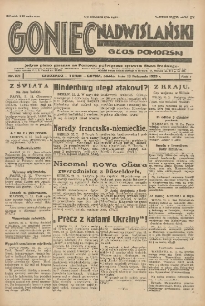 Goniec Nadwiślański: Głos Pomorski: Jedyne pismo poranne na Pomorzu, poświęcone sprawom Stanu Średniego 1929.11.23 R.5 Nr271