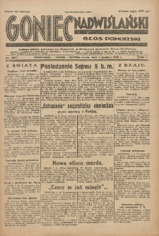 Goniec Nadwiślański: Głos Pomorski: Jedyne pismo poranne na Pomorzu, poświęcone sprawom Stanu Średniego 1929.12.04 R.5 Nr280
