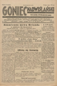 Goniec Nadwiślański: Głos Pomorski: Jedyne pismo poranne na Pomorzu, poświęcone sprawom Stanu Średniego 1929.12.26 R.5 Nr299