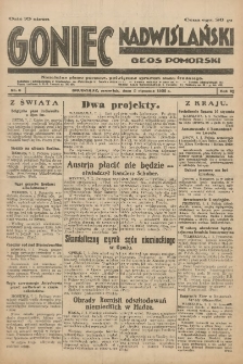 Goniec Nadwiślański: Głos Pomorski: Niezależne pismo poranne, poświęcone sprawom stanu średniego 1930.01.09 R.6 Nr6