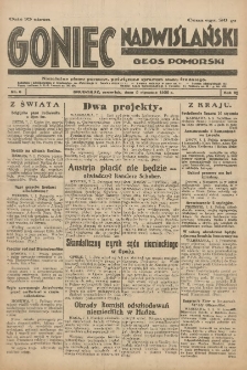 Goniec Nadwiślański: Głos Pomorski: Niezależne pismo poranne, poświęcone sprawom stanu średniego 1930.01.09 R.6 Nr6