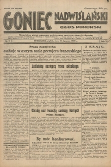 Goniec Nadwiślański: Głos Pomorski: Niezależne pismo poranne, poświęcone sprawom stanu średniego 1930.01.10 R.6 Nr7
