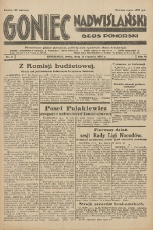 Goniec Nadwiślański: Głos Pomorski: Niezależne pismo poranne, poświęcone sprawom stanu średniego 1930.01.15 R.6 Nr11
