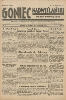 Goniec Nadwiślański: Głos Pomorski: Niezależne pismo poranne, poświęcone sprawom stanu średniego 1930.01.16 R.6 Nr12