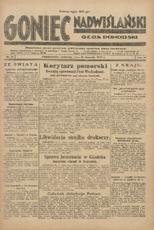 Goniec Nadwiślański: Głos Pomorski: Niezależne pismo poranne, poświęcone sprawom stanu średniego 1930.01.19 R.6 Nr15